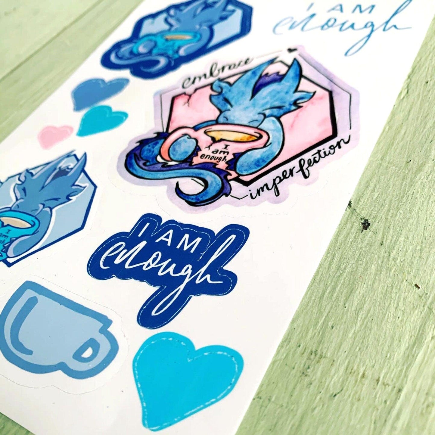 Stickers: I Am Enough - Wisp the Dragon (2 styles)