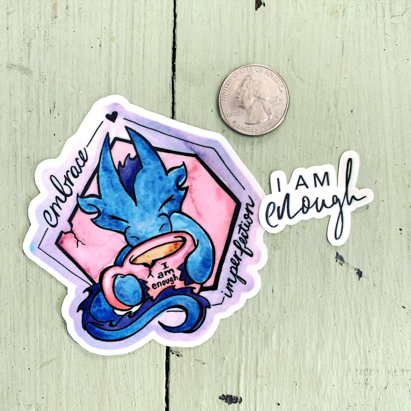 Stickers: I Am Enough - Wisp the Dragon (2 styles)
